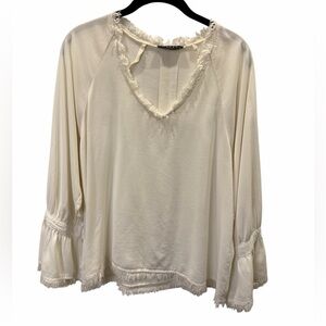 Maven West Peasant Cream Blouse Size M